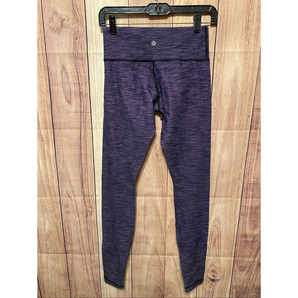 Lululemon size 4 purple space dye leggings active wear pants